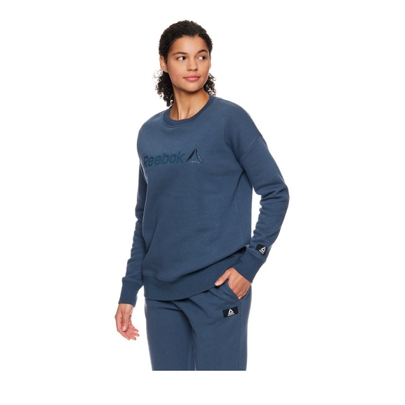 Reebok Women's Purpose Crew Neck Sweatshirt NWT  embroidered logo - Picture 4 of 8